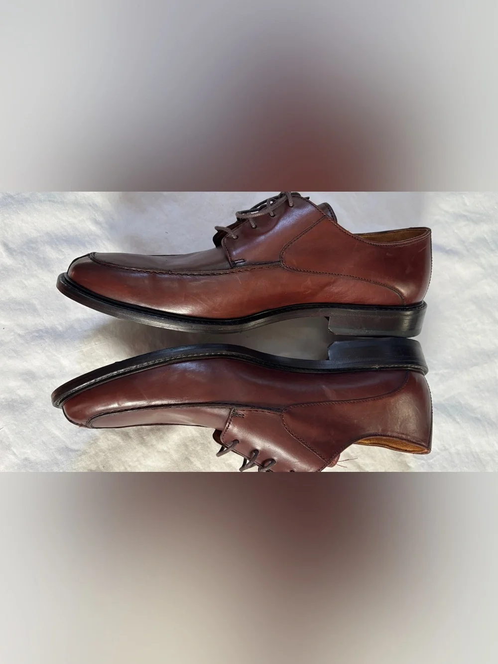 Johnston Murphy Mens Brown Leather Split Toe Derby Shoes Size 12N